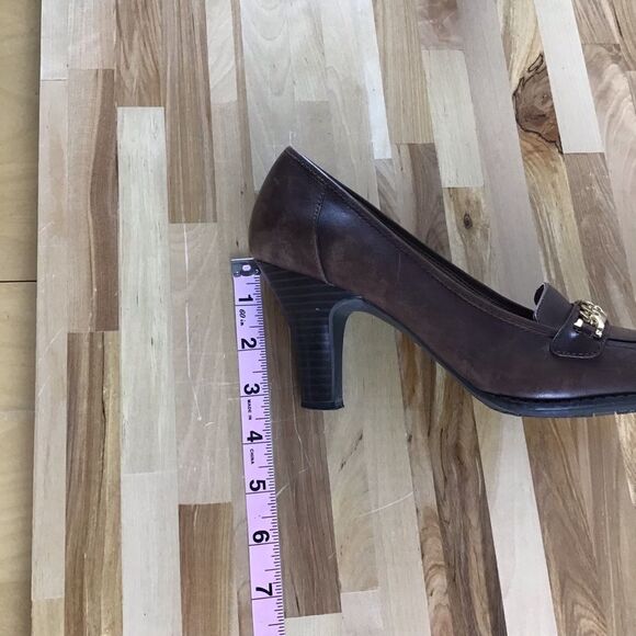 NATURALIZER brown heeled shoes ladies gold chain size 8 - Picture 12 of 14